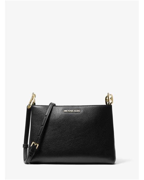 michael kors pebbled leather wristlet|Michael Kors crossbody black leather.